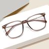 Oversized Tea Frame Square Nearsighted Glasses For Women TR90 Student Light-sensitive Glasses With Diopters 0 -0.5 -0.75 To -6.0