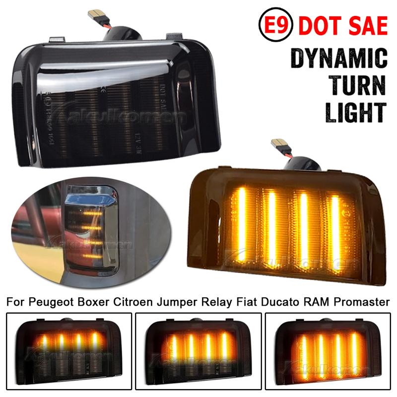 2pcs For Peugeot Boxer For Citroen Jumper RELAY Truck Car LED Dynamic Turn Signal Mirror Light For RAM PROMASTER For Fiat Ducato