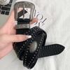 Y2K Black Belt Waist Seal American Style Leather Wide Belt New Rivet Belt  Gifts