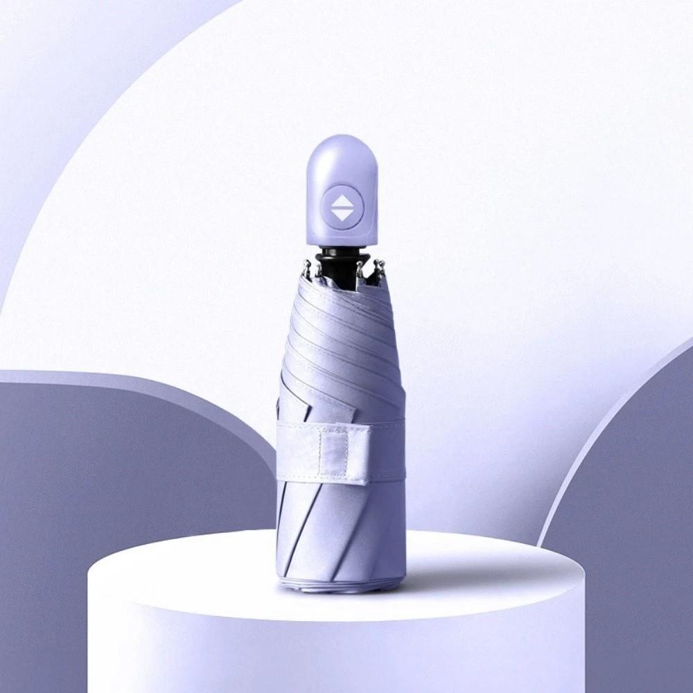 Lightweight Automatic Pocket Umbrella UV Protection Solid Color Dual-use Folding Umbrella Portable High-end