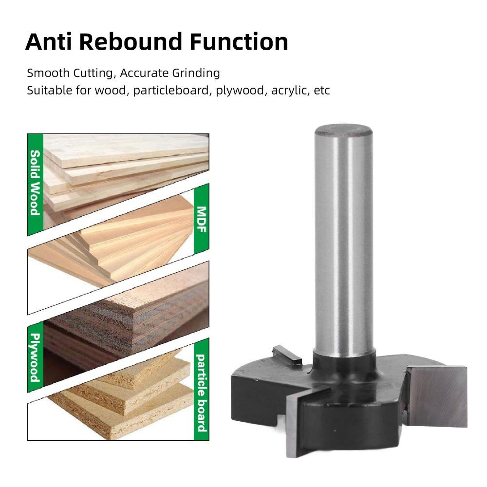 T Shaped Design Wood Milling Cutter 3 Teeth Slab Flattening Router Bit For CNC Machine