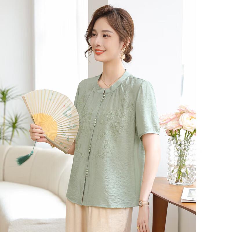 Yalu Middle-Aged Women's Summer Blouse Set