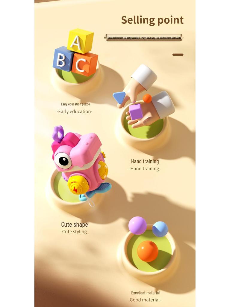 Busy Ball Hand Grasp Puzzle: 6-Sided Rotating Box for Babies Aged 0-3 Years.