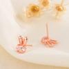 S925 Silver Cute Bunny Stud Earrings Micro Paved CZ Sweet Ladylike Small Rabbit Ear Jewelry For Women Girls