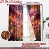 2pcs, 2D FLAT PRINTING Curtains (Without Rod) Mushroom Haven Christmas holiday curtains Versatile Polyester Curtains All Seasons