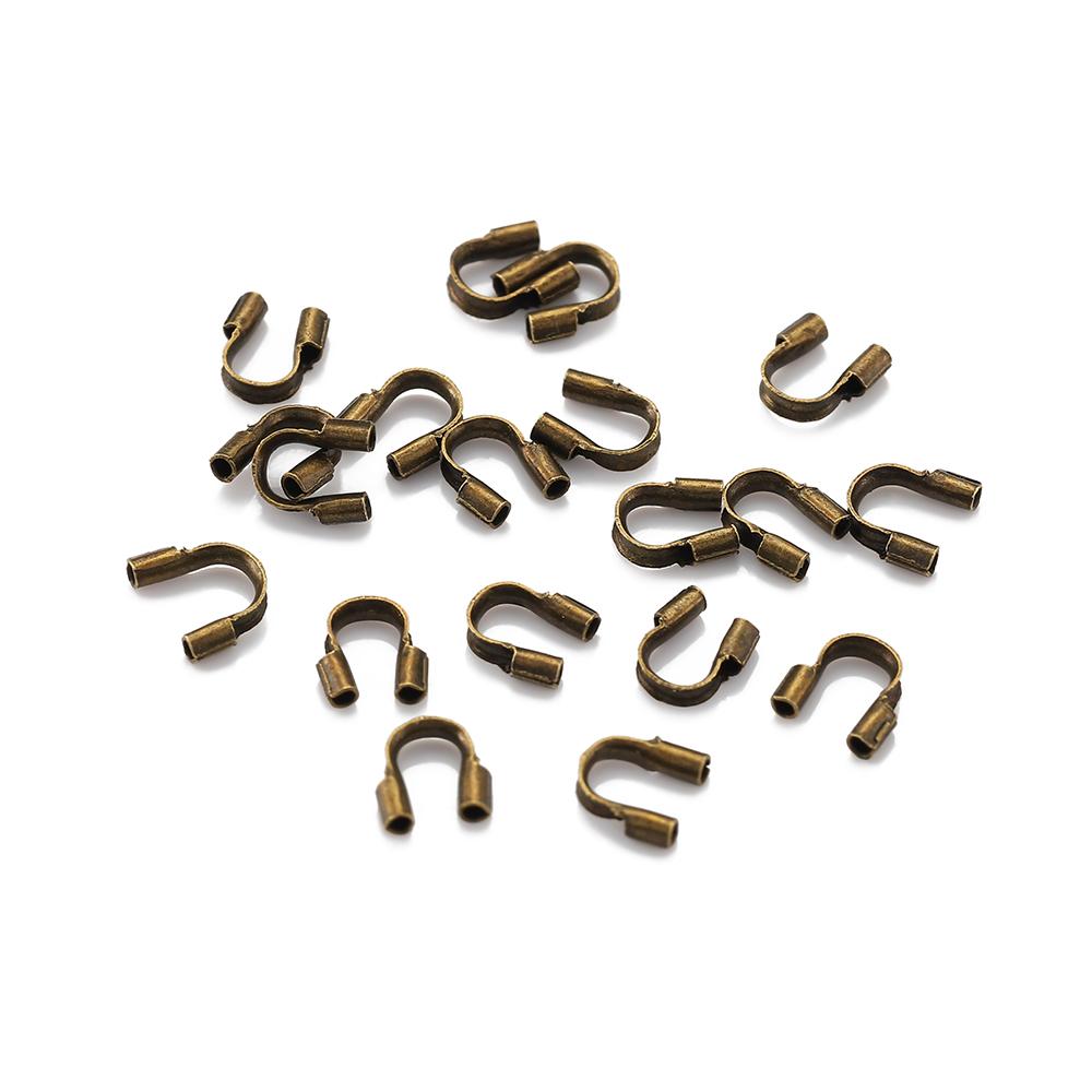 200pcs Metal U Shape Wire Protector Connector 4.5x4mm Guard Guardian Clasps Connectors for Jewelry Making Craft Components