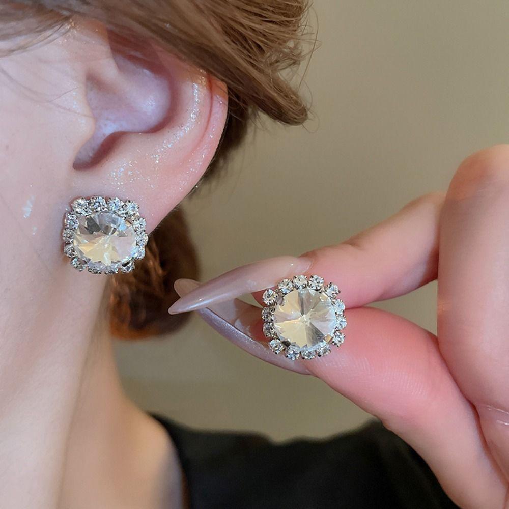 Retro Necklace Earrings Set Handmade Rhinestone Choker Necklace Crystal Necklace  Anniversary