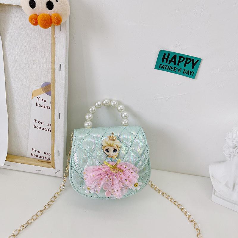 Adorable Mini Princess Handbag For Kids With Cute Cartoon Design And Pearl Details