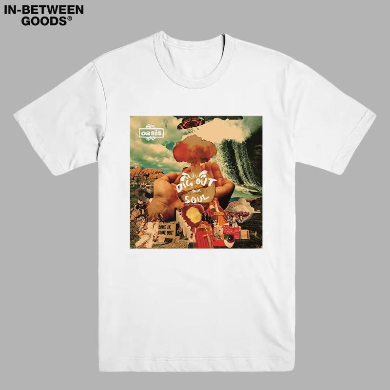 Summer Oasis Band Rock T-shirt Retro Punk Print T-shirt Loose Breathable Casual Short Sleeve T-shirt Camisetas Surf Hombre Moto