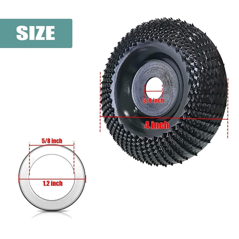 Grinder Wheel Disc 4 Inch Wood Shaping Wheel Wood Grinding Shaping Disk for Angle Grinders with 5/8" Arbor