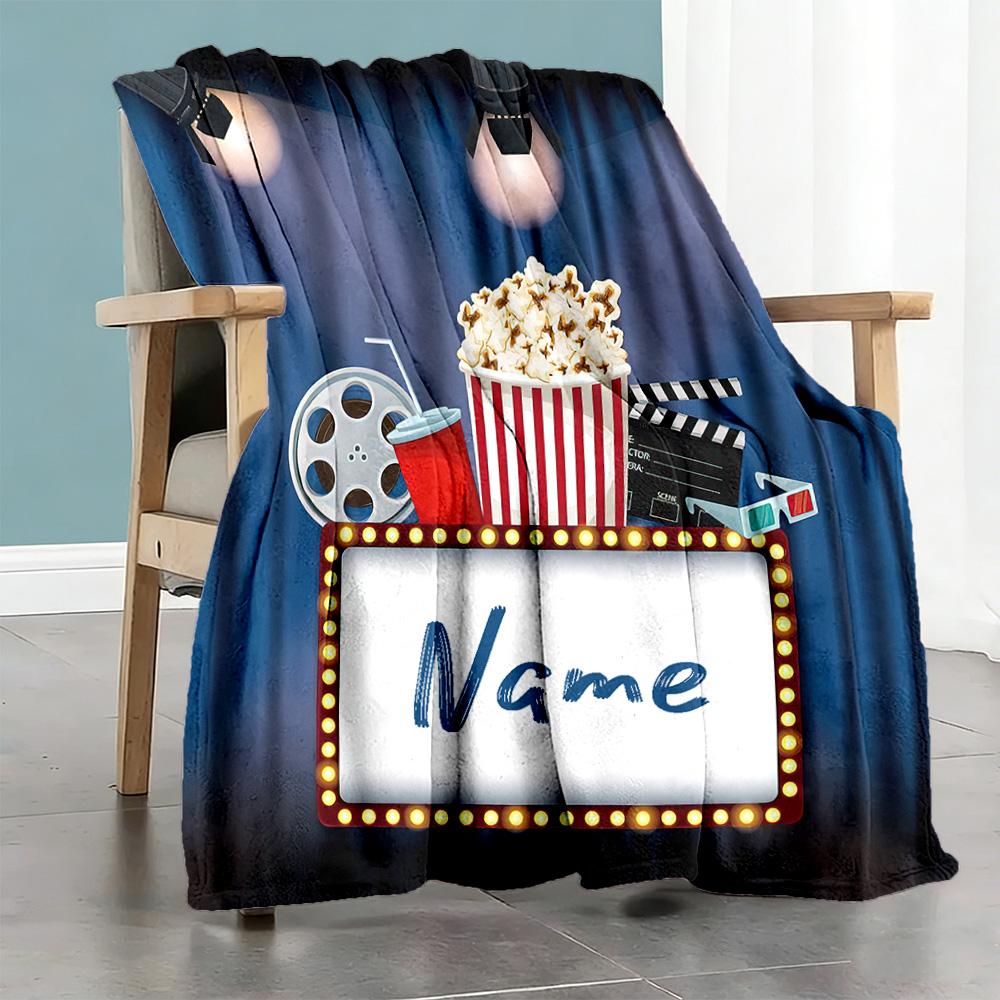 Movie Personalized Name Blanket Multi-purpose Customizable Blanket Soft Warm Cozy Suitable for Office Chair Seaside Couch Office Four Seasons Universa