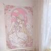 VIKAMA 2026 AnimeStyle Wall Hanging  PinkGold Lace Angel Girl Dove Arch Wall Decor  Cute Bedroom Dorm Home Decor