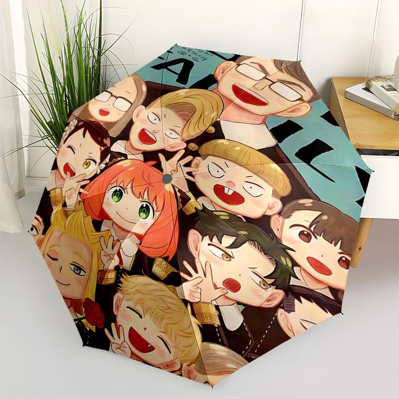1pc Family Portrait Chibi Umbrella: Automatic Opening, Foldable Design, Outdoor Use, Perfect Gift for Fans and Travelers!P064