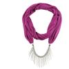 Stylish Fashion Scarf Necklace with Metal Spike Pendant – Elegant Infinity Scarf for Women, Boho Chic Statement Accessory