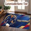 Custom Rug Kylian Mbappe Pattern Print Name Text Soft Non‑Slip Floor Carpet for Home Indoor Decoration