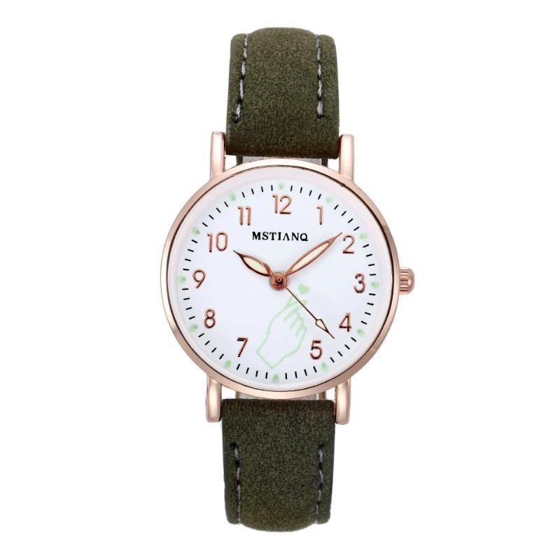 Orologio Luminoso Notturno Glow Pelle Donna Carino Semplice Quadrante Piccolo Orologio al Quarzo da Polso per Ragazze