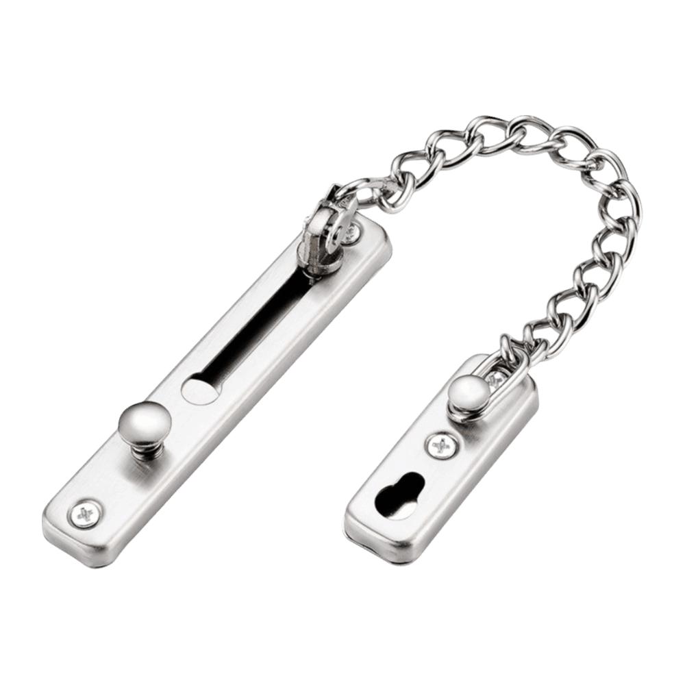 Bold Chain Door Chain Lock No-drill Guard Against Theft Security Chain Guard Stainless Steel Secure Anti Theft Press Lock Office