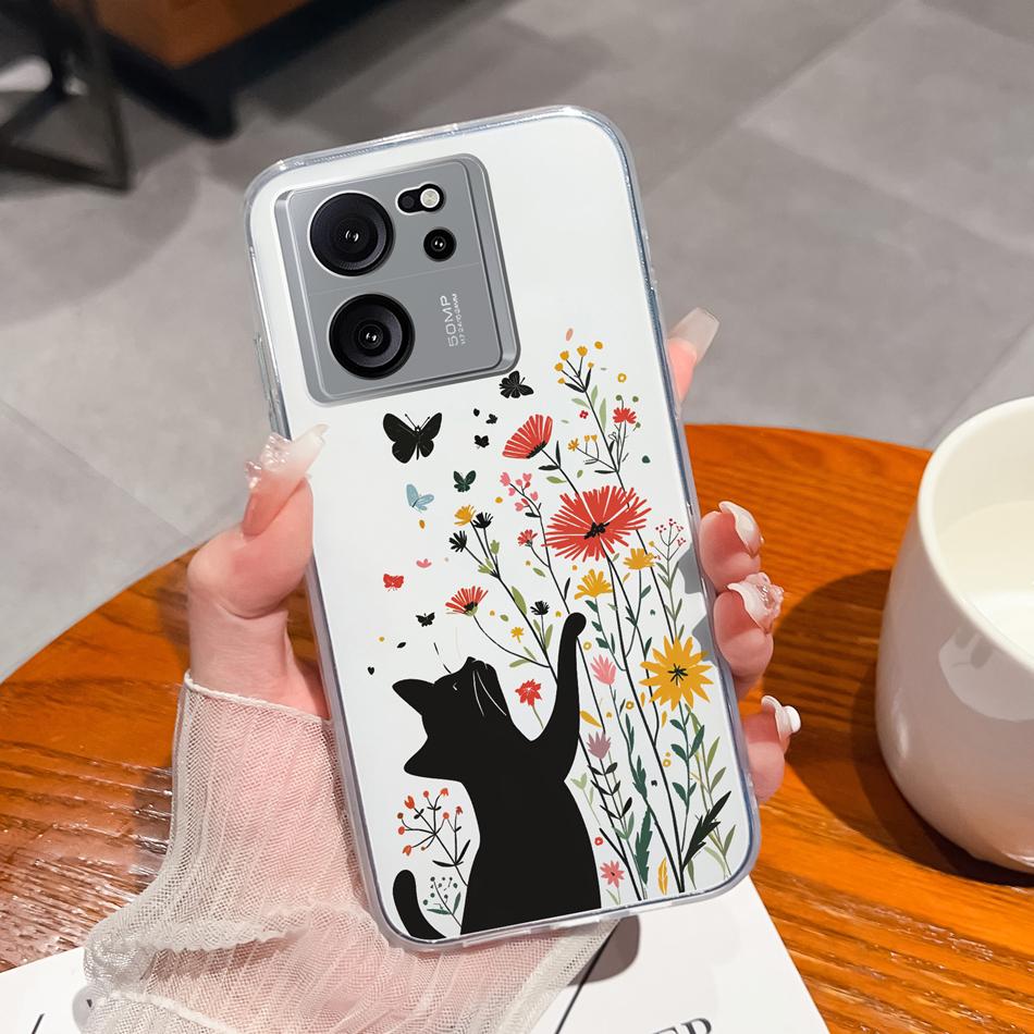 Clear Case For Xiaomi 13T Pro Soft TPU Silicone Cute Cartoon Back Cover For Xiaomi 13 T 13TPro Anti Drop Lightweight Phone Cases