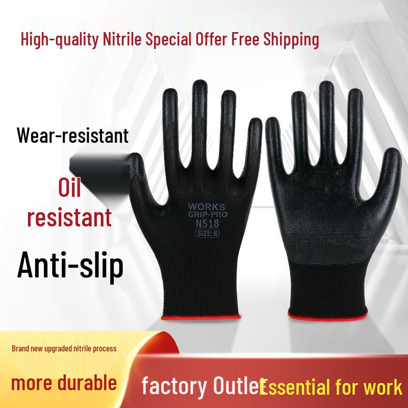 

Специальные нитриловые рабочие перчатки с нескользящим, износостойким защитным дизайном и печатью логотипа