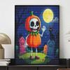 Halloween 5D Skeleton Pumpkin Full Diamond Art Painting Kit Diamond Painting Home Decor Crafts Wall Art Decor DIY Gift Full Drill Set