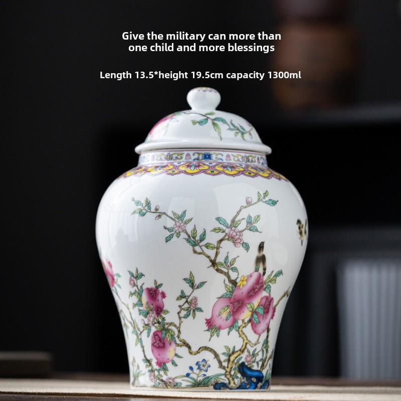 

«Высококачественная сине-белая керамическая банка для чая»: Влагонепроницаемый, герметичный, идеально подходит для дома или подарка.