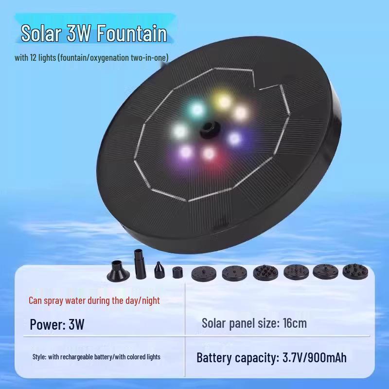 Solarbetriebener Automatischer Springbrunnen-Umwälzer & Belüfter für Innenhöfe, Steingärten, Teiche und kleine Wasserspiele