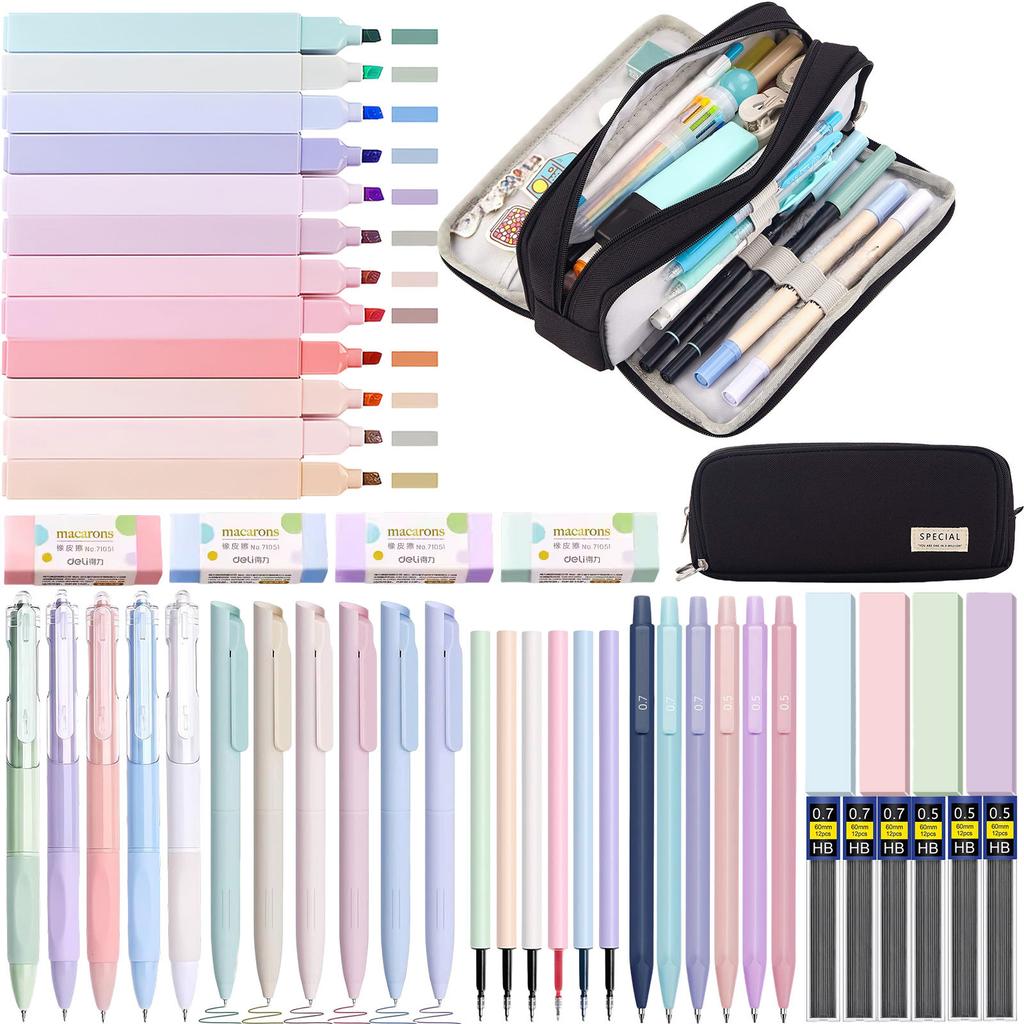 Kit Cancelleria Ritorno a Scuola per Bambini, Set Scatola Regalo con Matite, Gomma, Righello, Temperino, Forbici, Premio per Materiale Scolastico