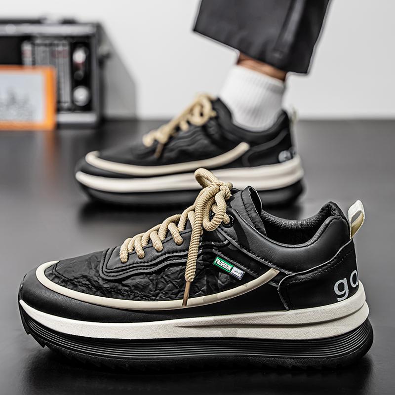 Fashion Men Casual Sports Shoes Breathable Lightweight Low Top Lace Up Round Toe Daily Sneakers
