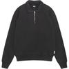 Relaxed Half Zip Washed Black Men Tops 118573-WASH