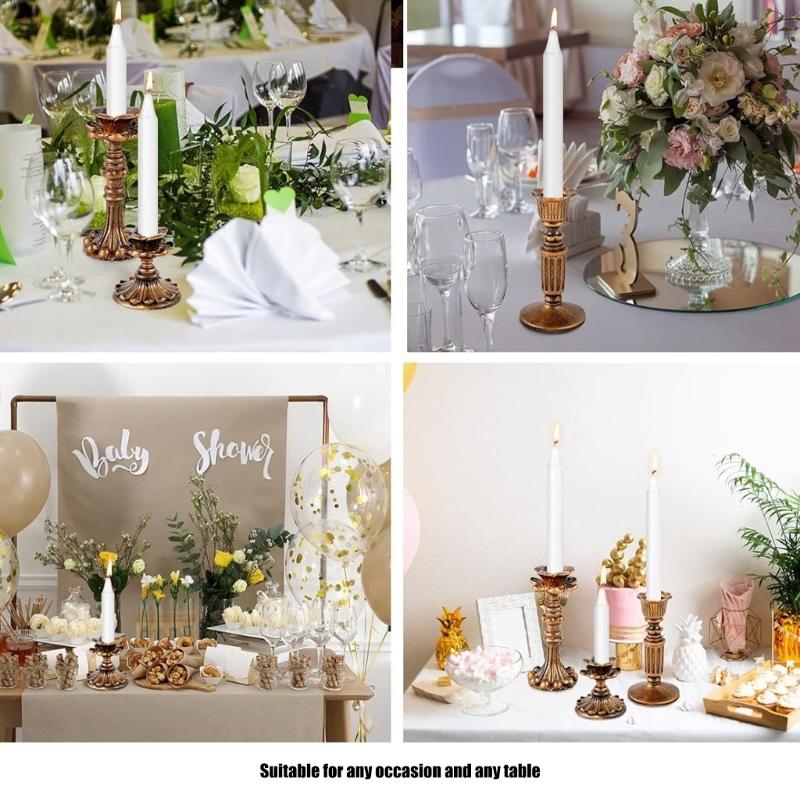 Retro Taper Candle Holders Copper Candlestick Holders for Home Dinning Table Centerpiece Wedding Holiday Party Chrismas