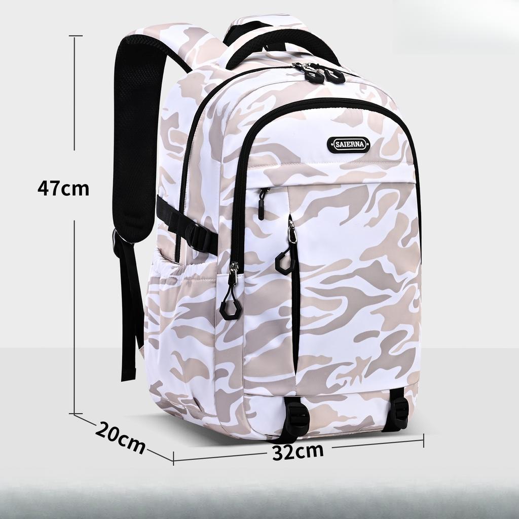 Camouflage Schoolbag, Large-capacity High School Student Backpack for Reducing Burden and Protecting The Spine, Graffiti Backpack