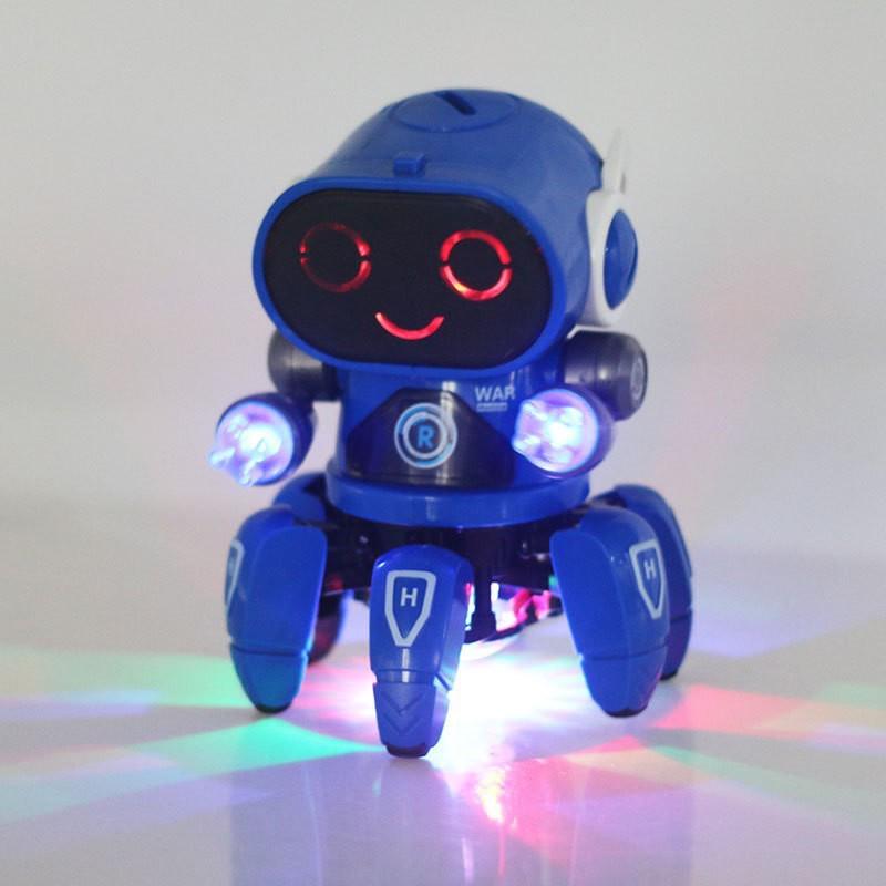 Dancing Six-Clawed Octopus Robot Toy with Lights and Music for Kids