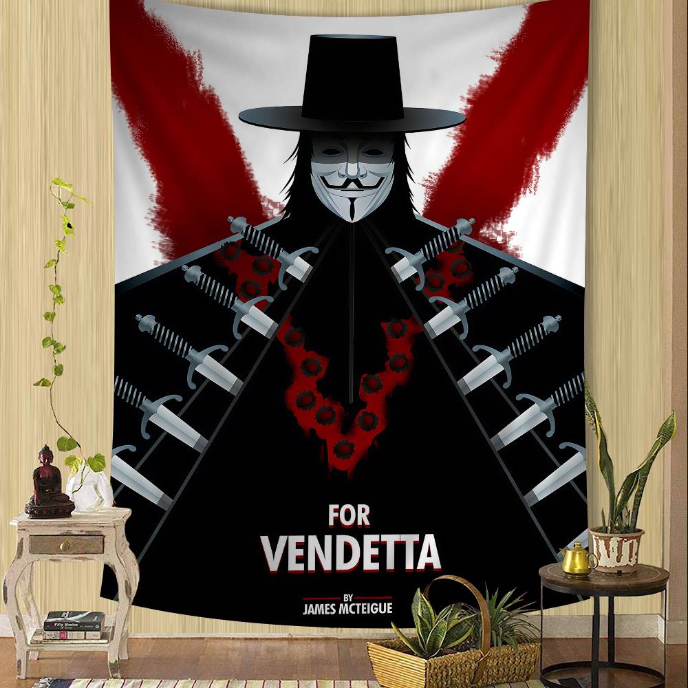 Horror Movie V For V-VendettaS Classic Anime Tapestry Hanging Tarot Hippie Wall Rugs Dorm Home Decor