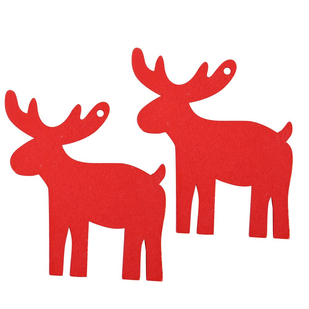 

50 шт. Деревянная подвеска Декоративное украшение для дома DIY Аксессуар Расписные художественные изделия (Пятиконечная звезда красная) красный