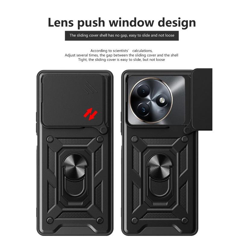 Camera Protect Case for ITEL S24 S23 Plus S23 Itel A70 A60 A60S Armor Hybrid Metal Ring Car Holder Back Cover