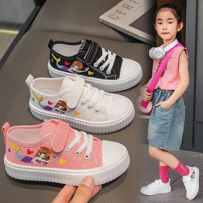 Chaussures décontractées respirantes pour filles chaussures en toile à dessin animé pour filles chaussures plates décontractées de sport version coréenne chaussures à semelle plateforme tendance