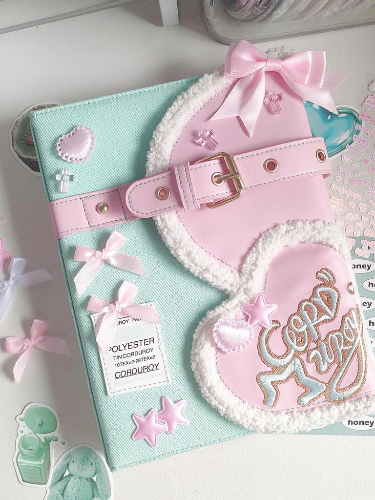 Cute Bow Jeans A5 Photocard Binder Kpop Card Collect Book 3inch Photo Album Holder