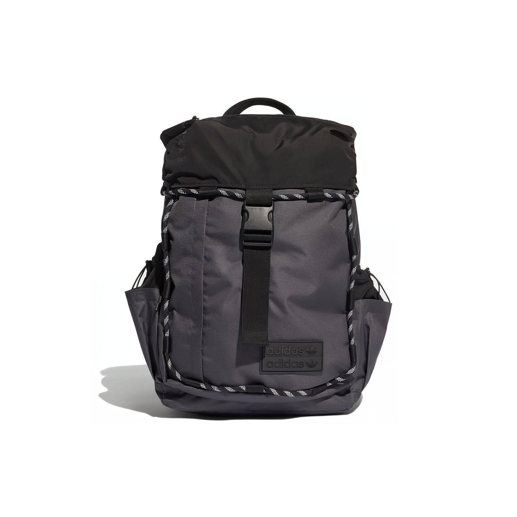 Adidas Originals Four Leaf Clover RYV Toploader Buckle Flap Solid Color Multifunctional Large Capacity Casual Sports Trendy Polyester Backpack H32458 MISC