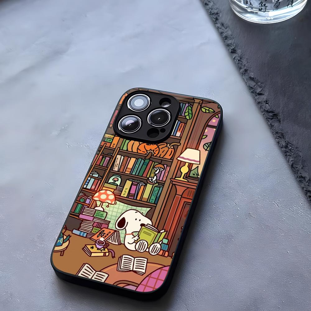 Big Head Snoopy Cartoon Phone Case Tempered Glass For IPhone 17 13 14 16 12 15 11 Pro Max Plus Mini X XR SE2020 Coque