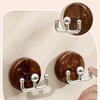 2pcs Multi Purpose Wood Grain Suction Cup Hook No Drill Reusable Wall Hangers Space Saving Organizer Clothes Hook Universal
