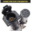 Oyviny 7-Pin Rund auf 7-Pin RV Anhängeradapter mit Montagehalterung, 7-poliger Rund auf 7 RV-Stecker Adapter 14 Zoll Länge