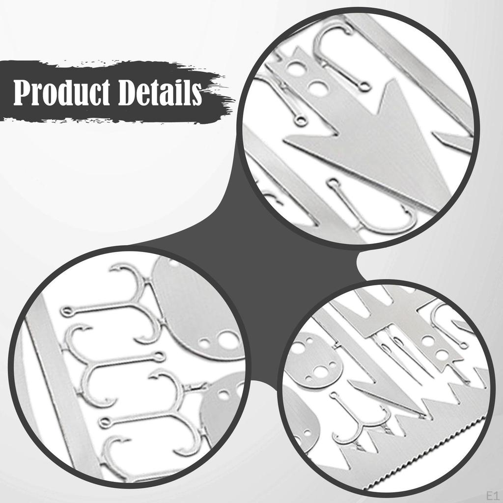 Survival Card Stainless Steel Thickened Gear Versatile Convenient Multitool Pocket Tool for