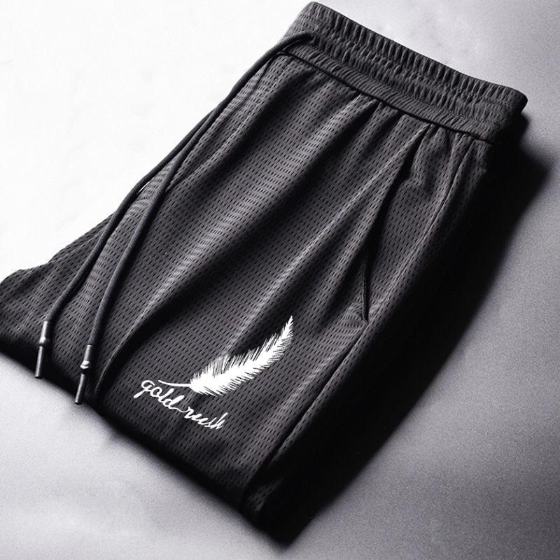 Mesh Ice Silk Casual Men's Slimming Drawstring Student Sweatpants Junior Wear Quick-drying Pants Plus Size