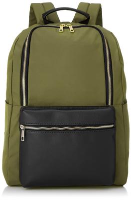 Mochila de Bolso de Couro Sintético para Mulheres 2153111016 Cáqui [Cuko] 10 Bolsos (366)