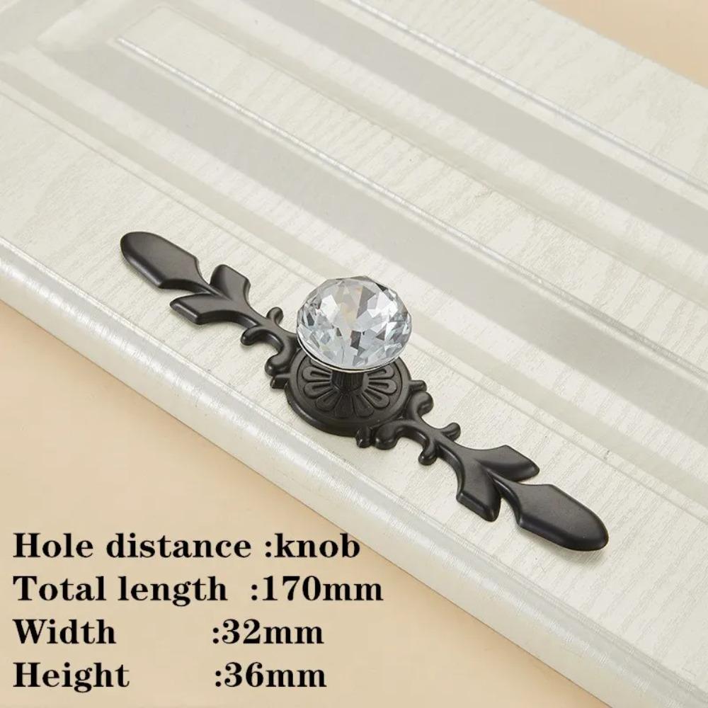 Single Hole Crystal Handles Zinc Alloy Drawer Knobs Luxury Cabinet Knobs  Home