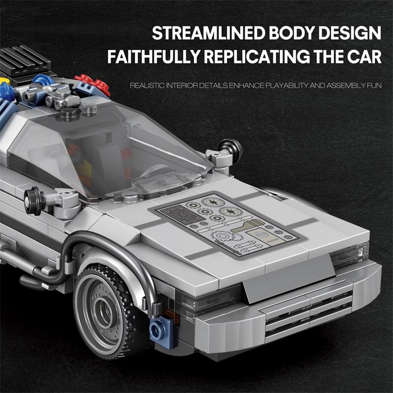 1:24 Blocos de Construção de Carros de Corrida de Filmes Clássicos Modelo MOC Carros Esportivos Brinquedos De Volta Para o Futuro Veículo Presentes de Festival para Meninos Crianças