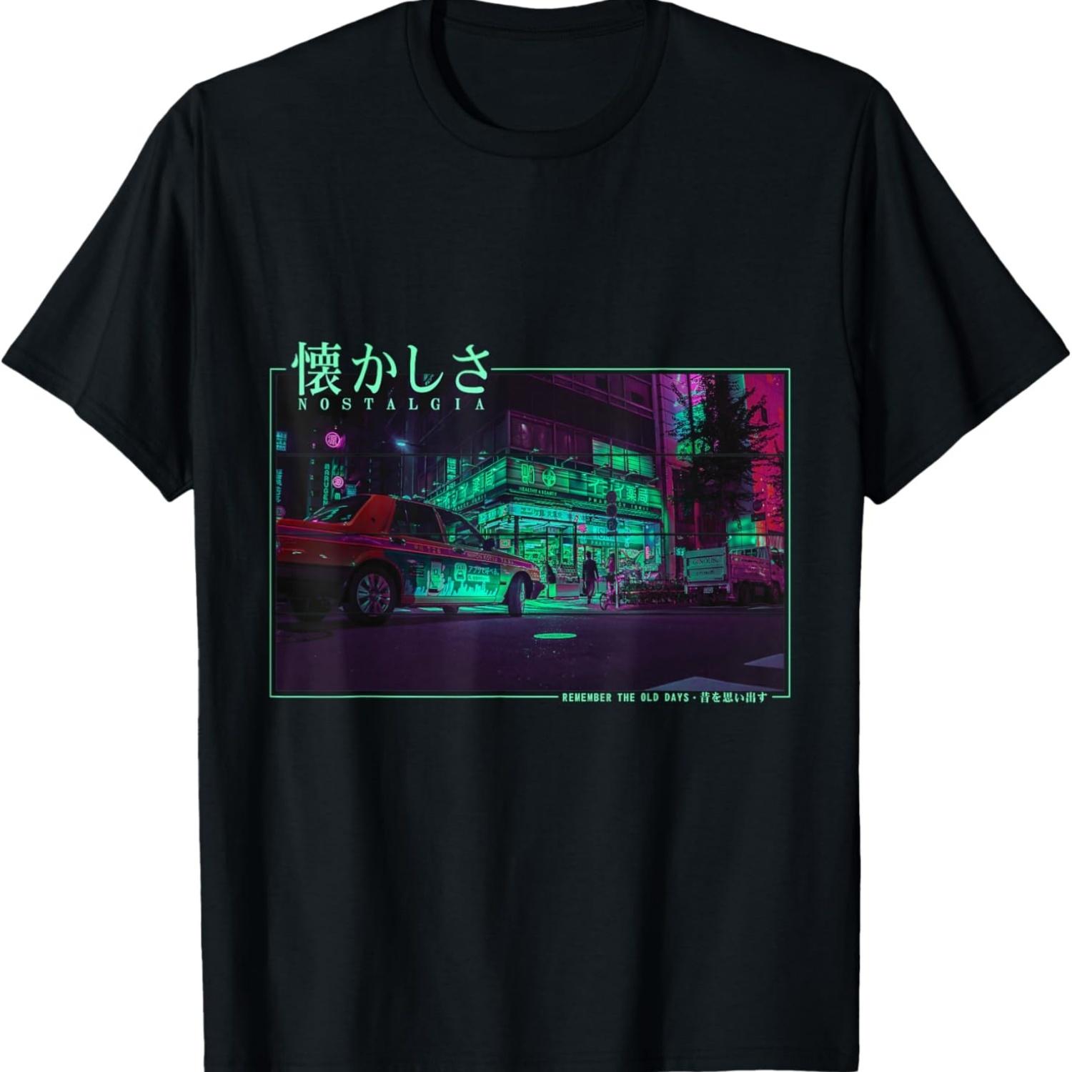 Lofi Tokyo Japanese Vaporwave in 80 s 90 s Grunge Aesthetic T-Shirt S чёрный