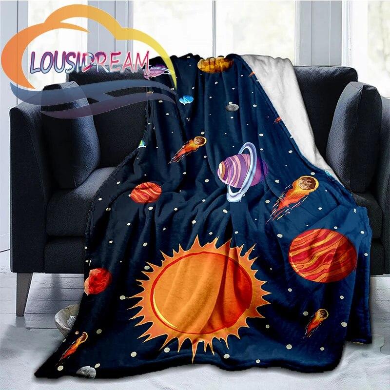 Space Universe Vector and The Sun  Many Planets In Galaxy Series Wool Blanket Cashmere  Fashion Flannel Blanke
