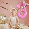 2 szt. Różowy balon foliowy z cyfrą 40 cali z uroczymi balonami w kształcie kokardki Dla Dzieci Dziewczynki Pierwsze Urodziny Dekoracje Upominki Artykuły