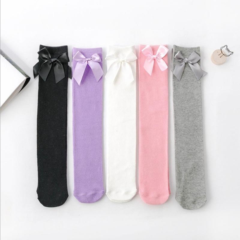 Girl Socks Long Sock Over Knee High Bow Baby Winter Girls Toddler Shoes Socks Girls 2 To 8 Year Socks Kids Cotton Spring Autumn